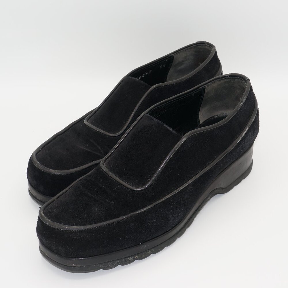 Stephane Kelian Black Suede Loafers Women's Size 8.5